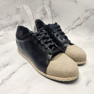 Matt & Nat Maia Espadrilles Black Vegan Leather Sneakers Casual Women's 7 (38)